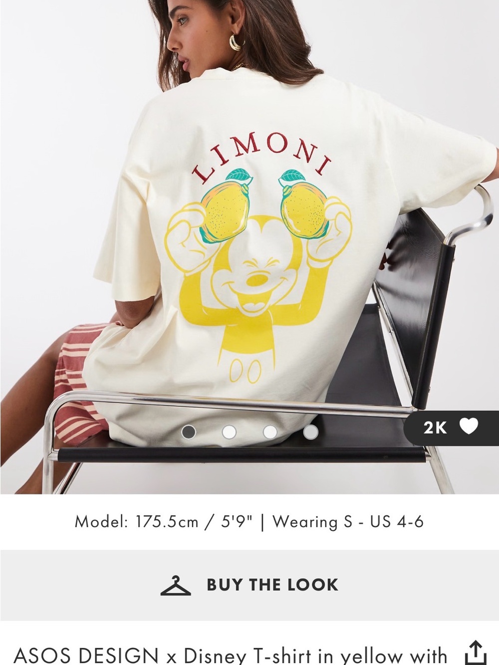 ASOS Disney butter yellow lemon tee